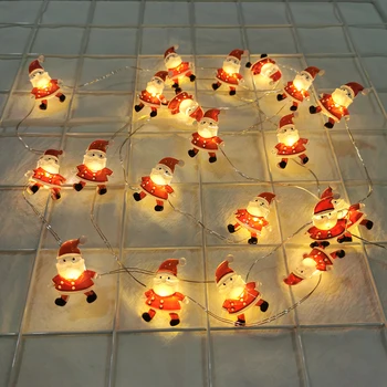 Sniego Santa Claus LED Styginių Šviesos Girlianda Kalėdų Medžio Apdaila Naujųjų Metų Baterijos Pasakų Lempos Atostogų Apšvietimo Navidad 2021
