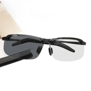 Spalva-keičiasi akiniai nuo saulės vyrų poliarizuota jojimo akiniai, akiniai nuo saulės, dieną ir naktį dvejopo naudojimo vairuotojo akiniai jojimo reikmenys