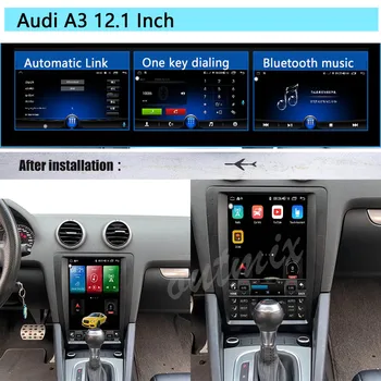 Tesla Ekranas Android 10.0 Automobilio Multimedijos Grotuvo AUDI A3 2008 m. 2009 m. 2010 m. 2011 m. 2012 m GPS Navi 
