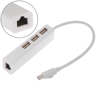 USB-C ethernet adapteris 3 usb c hub su ethernet rj45 lan adapteris tinklo plokštė
