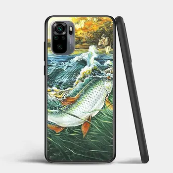 Upėtakis Skydelis Žuvų Žvejybos Xiaomi Redmi 10 Pastaba 10S 9 9T 9S 9Pro 8T Max 8Pro 8 7 6 5 Pro 5A 4X 4 Soft Black Telefono dėklas
