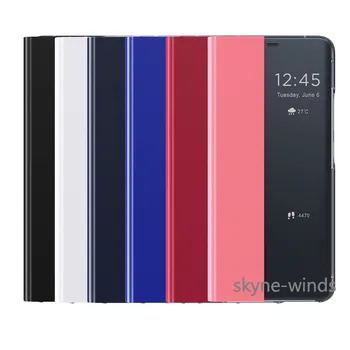 Už Xiaomi Redmi Pastaba 8 8 Pro telefono dėklas odinis, šoninio lango miega padengti stovėti Xiaomi Redmi 8 8Pro coque fundas korpusas