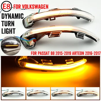 VW Passat, B8 Arteon 2016 2017 2018 2019 Dinaminis LED Posūkio Signalo Žibintas Šoninis Veidrodis Indikatorius, Indikatorių Eilės