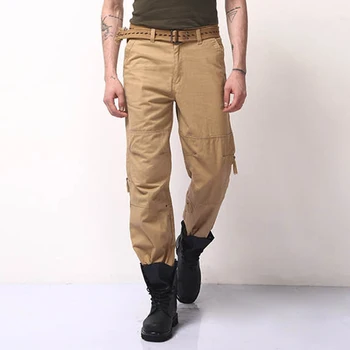 Vyriški Medvilniniai Krovinių Pants Plus Size Karinės Taktinės Kelnės Kelnės Vyrams Rudenį Negabaritinių Prarasti Krovinių Kelnės Vyrams, Drabužiai