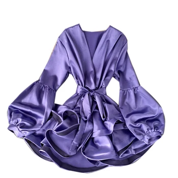 Šalis Suknelė Ilgomis Rankovėmis Prabanga Pavasario-Line Aukštos Juosmens Suknelės Moterims Rudenį Elegantiškas 2021 M. Derliaus Kilimo Ir Tūpimo Tako Etninės Boho Retor