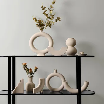 Šiaurės Stiliaus Keramikos Vaza, Namų Dekoravimo, Ornamentų Džiovintų Gėlių Kūrybos Namų Kambarį Vaza Apdailos Darbalaukio Dekoras
