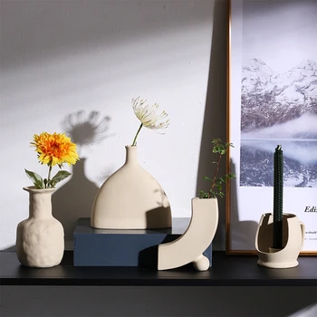 Šiaurės Stiliaus Keramikos Vaza Puošyba, Gėlių Kompozicijų Džiovintų Gėlių Kūrybos Namų Kambarį Vaza Apdailos Darbalaukio Dekoras